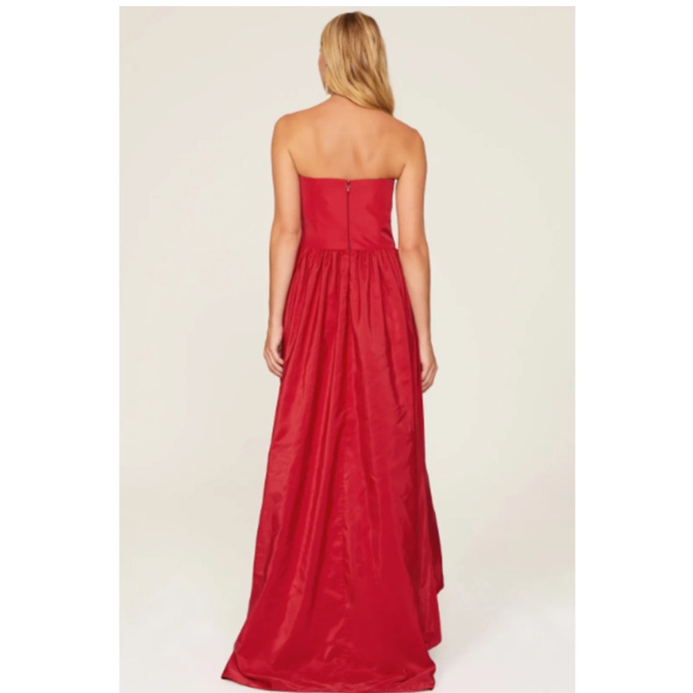 ML Monique Lhuillier Strapless High Low Maxi Gown Dress Red Women's Size 4 - Picture 14 of 14